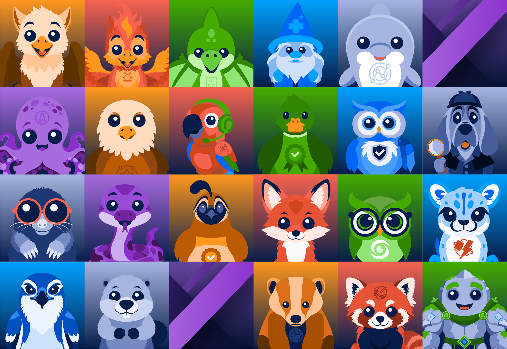 Gallery of animal-inspired AI agent characters