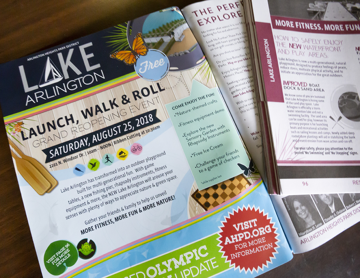 Brochure advertising the Lake Arlington grand reopening