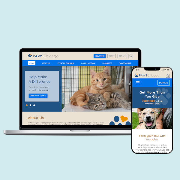 PAWS Chicago Website Redesign Image