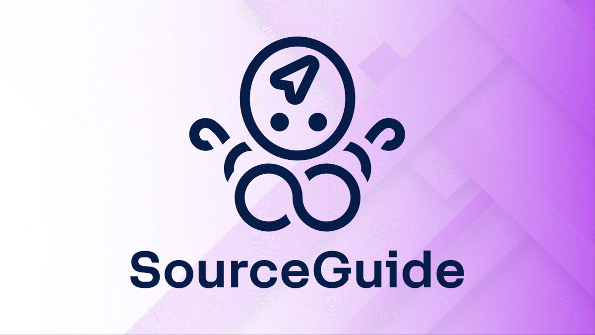 SourceGuide redacted demo video stills